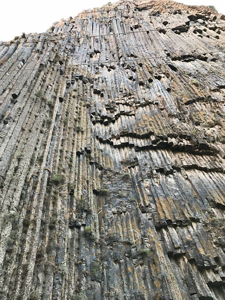 istock Basalt column cave in Armenia, background, wall, rock, stone, geology, volcanic 2228603946