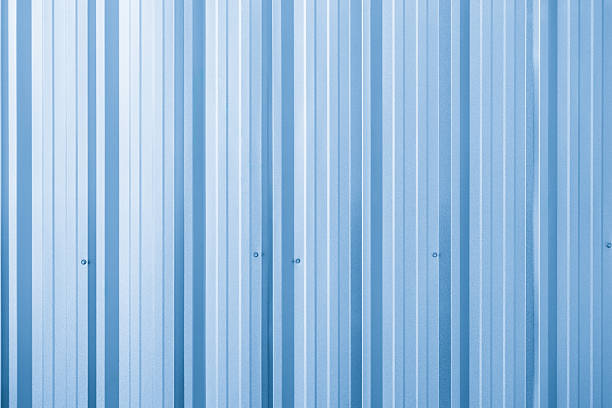istock Striped wave steel metal zinc sheet wall line, Industry wall texture pattern for background. 2228605944