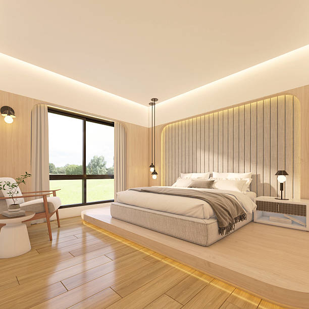 istock Modern minimalist style bedroom 2228608397