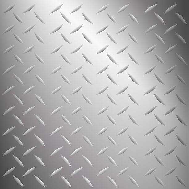 istock Metallic silver steel sheet industrial diamondplate flooring texture.Diamond plate steel sheet metallic silver shiny surface background. 2228608662