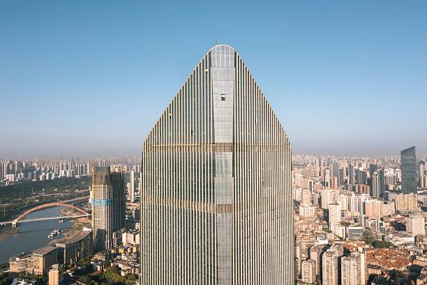 istock Aerial view of a modern skyscraper in a bustling cityscape. 2228609213