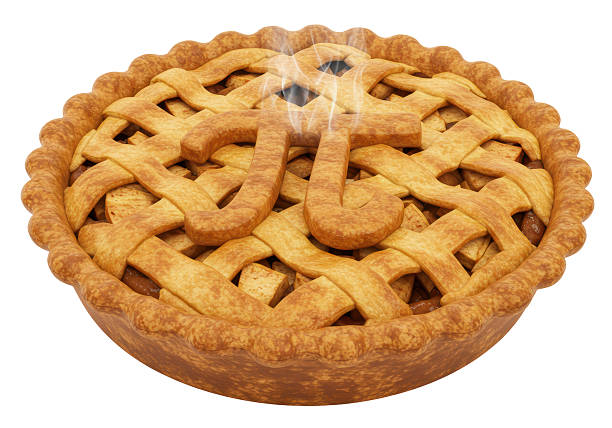 Isolated Delicious Baked Apple Pie with Lattice Crust