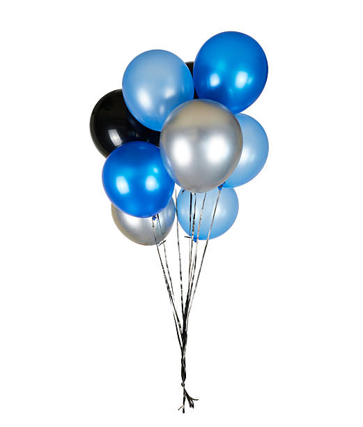 blue party balloons cluster isolated