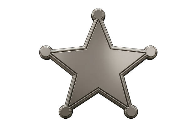 Isolated Sheriff Star Badge for Law Enforcement