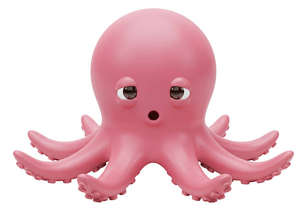 Isolated Pink Octopus Ocean Sea