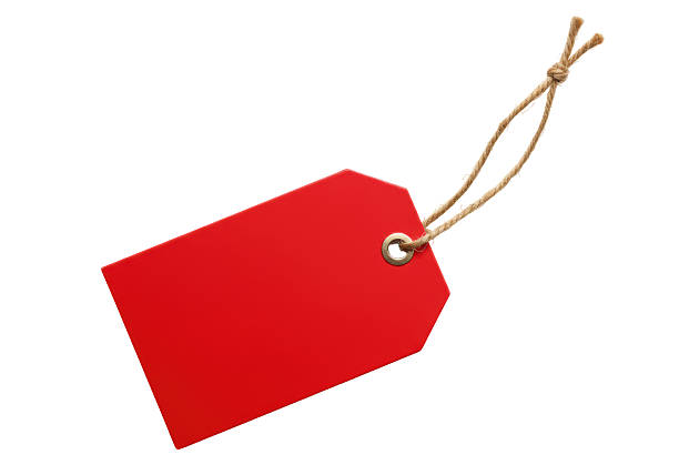 istock Isolated Red Price Tag with String Marking Merchandise Price 2228615233