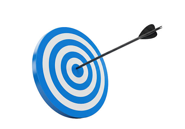 istock Isolated Arrow Hitting Center of Blue Target 2228616188