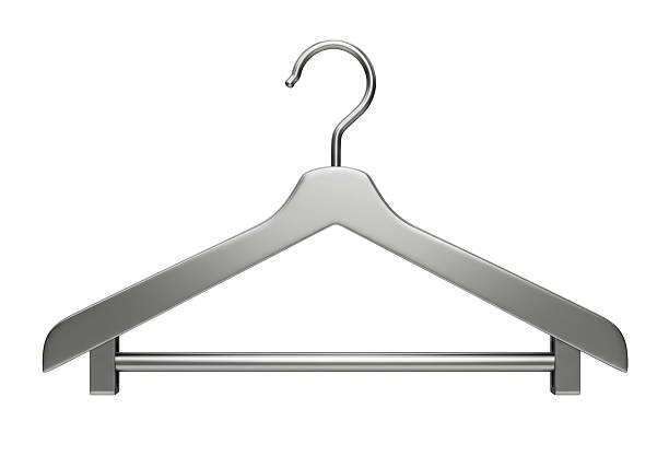 Isolated Simple Silver Metal Clothes Hanger