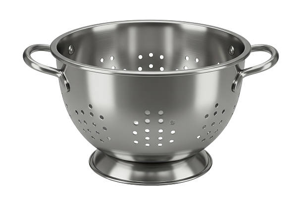 istock Isolated Shiny Stainless Steel Colander with Two Handles 2228616240