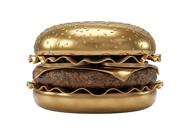 Hand holding Hamburger timer on yellow background