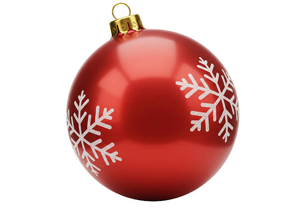istock Isolated Shiny Red Christmas Ornament with Snowflake Design 2228617227