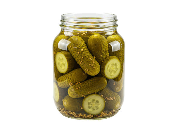 istock Isolated Jar of Pickled Cucumbers with Mustard Seeds 2228617373