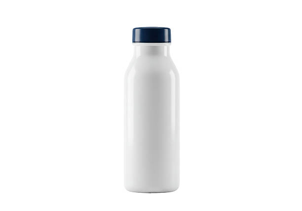 istock Isolated Sleek White Water Bottle with Navy Cap 2228617394