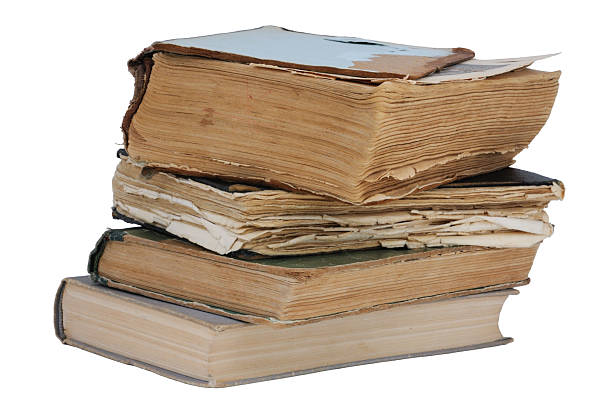 istock Old books isolated on a white background. 2228619011