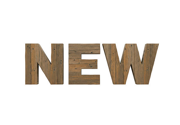 Isolated Rustic Wooden NEW Sign