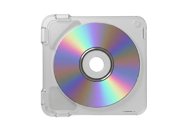 Isolated Colorful CD or DVD Disk in Clear Jewel Case