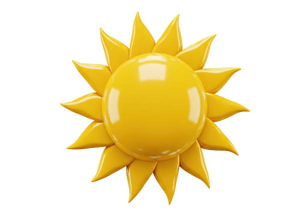 Isolated Radiant Yellow Sun with Stylized Rays