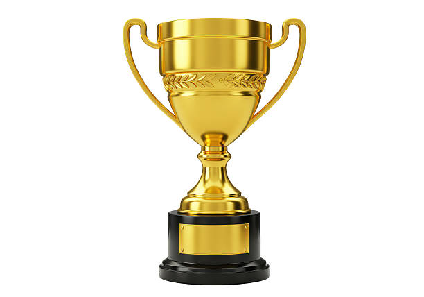 istock Isolated Gleaming Gold Trophy with Laurel Wreath Detail 2228623331