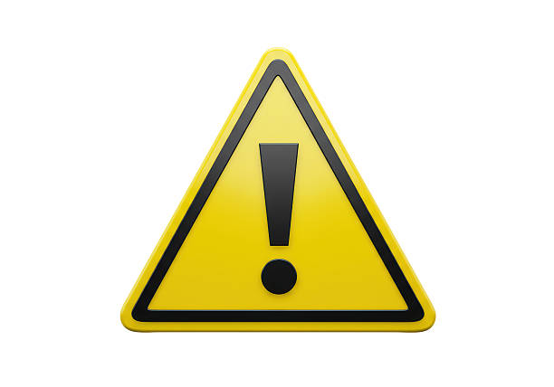 Isolated Yellow warning attention caution sign