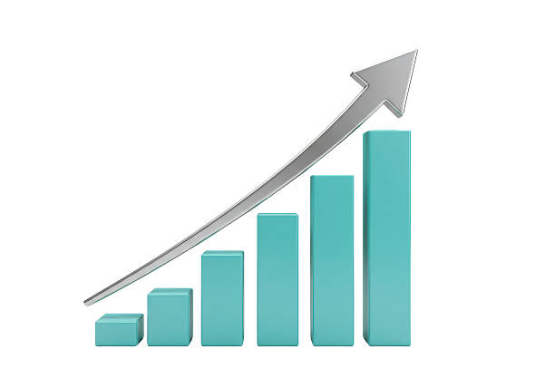 istock Isolated 3D Bar Chart with Arrow Pointing Up 2228623808