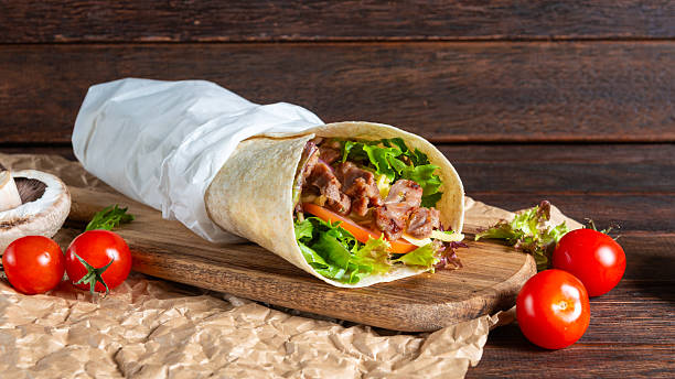 istock Tasty Wrap With Savory Fillings 2228625836