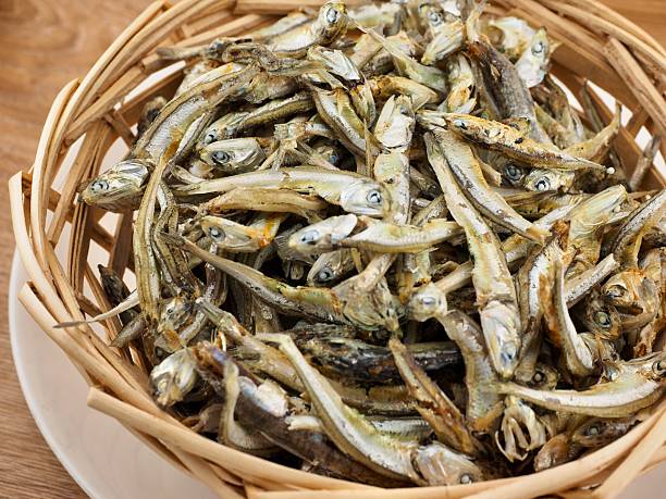istock Dried anchovy background, food ingredient 2228627546