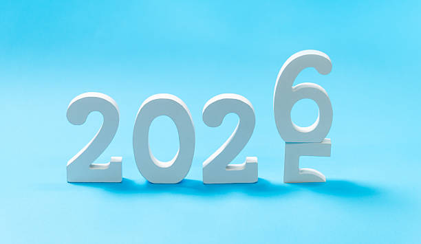istock 2025 changing to 2026 on blue background, New year 2025 countdown concept 2228630466