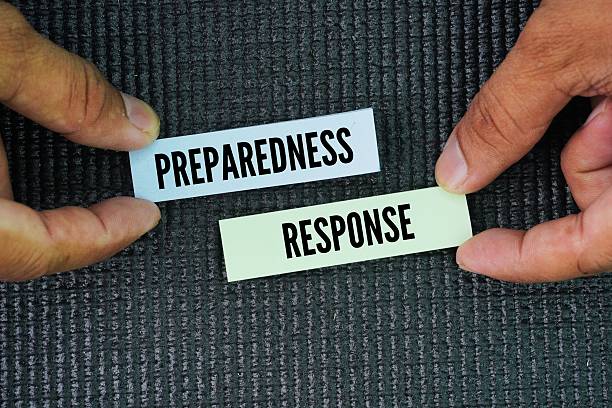 istock Colored paper with words preparedness and response. emergency concept. ensure safety by preparing for possible disasters, responding quickly to minimize damage 2228634757