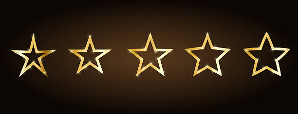 istock Set of golden stars with golden gradient 2228634990