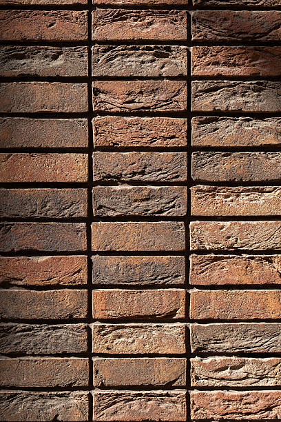 Textured brick wall featuring a blend of earthy tones, showcasing the natural variations in color and surface, creating a rustic and warm ambiance ideal for architectural design projects