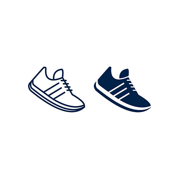 Running shoes vector illustration icons set