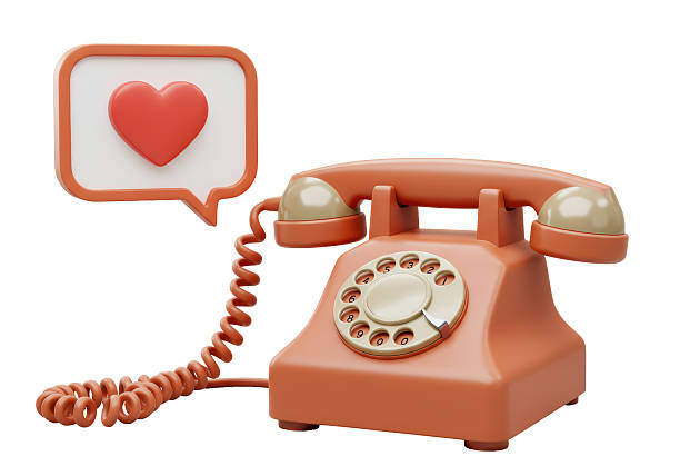 istock Isolated Retro Rotary Phone with Heart Like Notification 2228639327