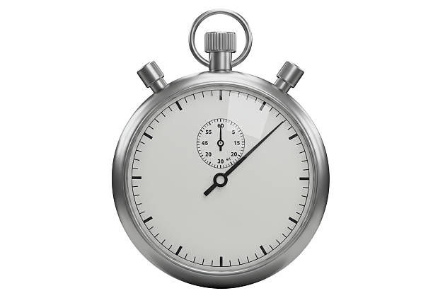 Isolated Silver Stopwatch Icon with Accurate Time Measurement