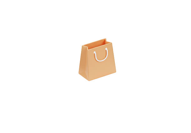 Isolated Light Orange Shopping Bag Retail Purchase