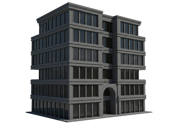 istock Isolated Modern Gray Office Building with Layered Design 2228642063