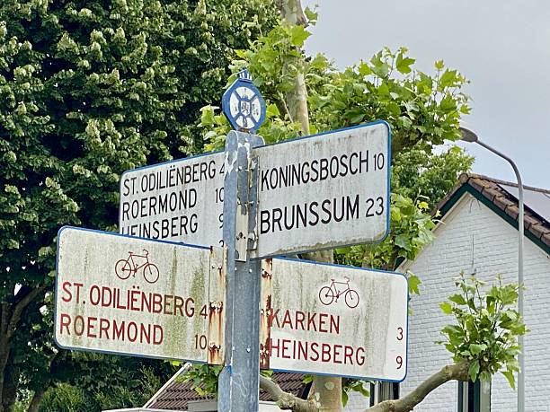 signposts to interesting sights in the Belgian city of Ghent; Ghent, Belgium