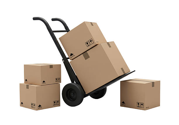 istock Isolated Hand Truck with Stacked Cardboard Boxes 2228643853