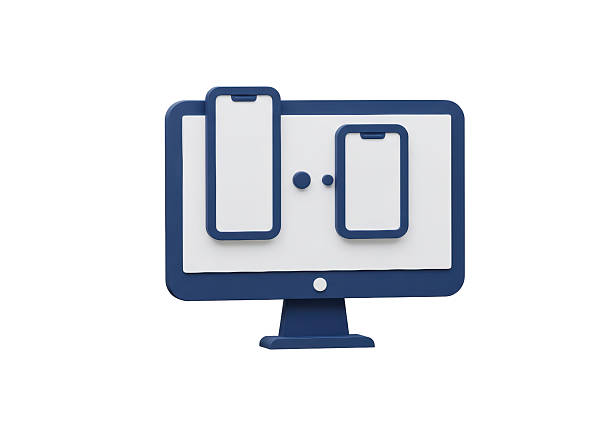 Old CRT computer monitor isolated on white background.Stock photo