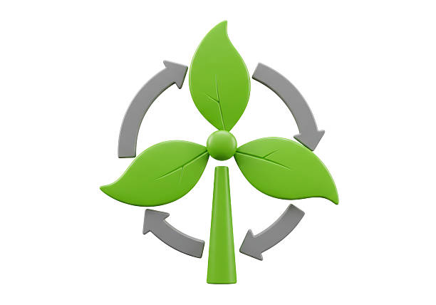 Eco Friendly Recycle Symbol Made of Grass in Nature Scene. 3D Render