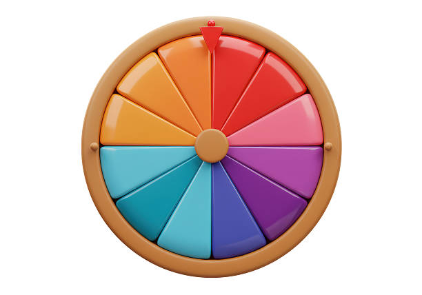 Isolated Colorful Fortune Wheel with Arrow