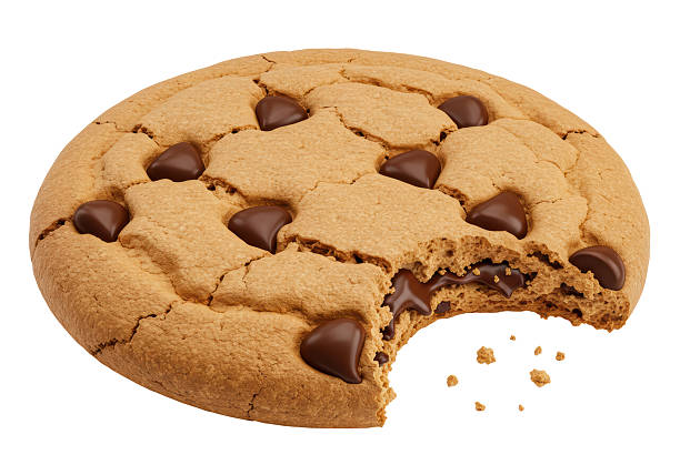 Isolated Chocolate Chip Cookie with a Bite Taken Out