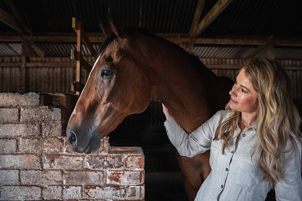 istock Woman bonding with her horse in stable setting. 2228646237