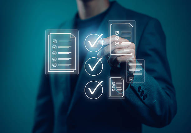 istock The technology business quality audit checklist uses an online concept with a document format and a controllable safety survey. 2228646437