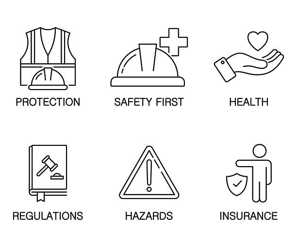 stockillustraties, clipart, cartoons en iconen met work safety icon. vector illustration - arbeidsveiligheid