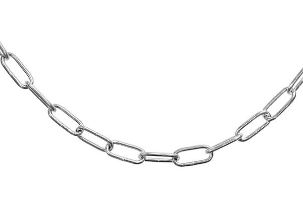 istock Metal chain link for connection, security, and strength. A concept for teamwork, industry, and blockchain, isolated on white background with clipping path. 2228655613
