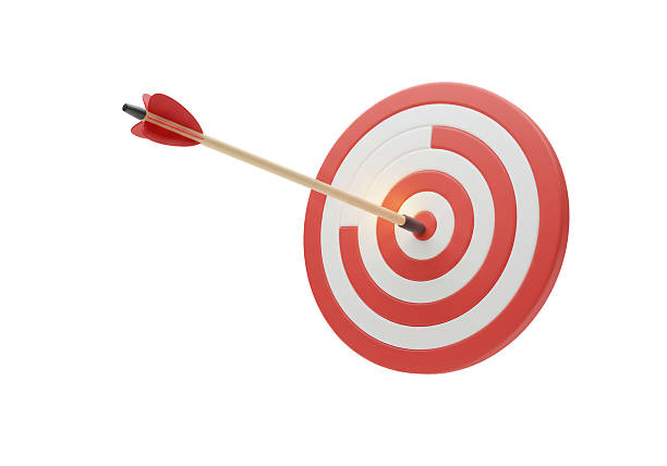 istock Isolated Arrow Hitting Target Bullseye Success 2228657834