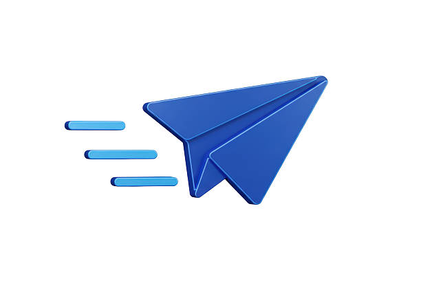istock Isolated Fast Delivery Paper Airplane with Motion Trails 2228659327
