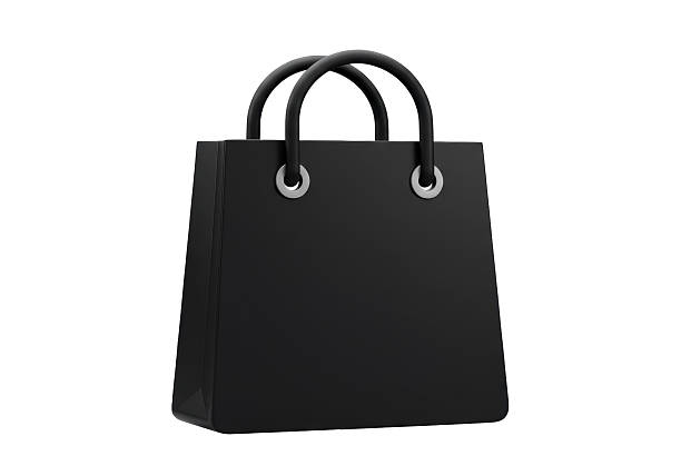 Isolated Black Shopping Bag for Retail and Consumerism