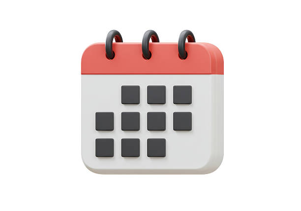 Isolated Red and White Calendar Page Marking Important Dates