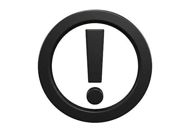 Isolated Black Exclamation Mark Inside Circle Signaling Warning or Alert